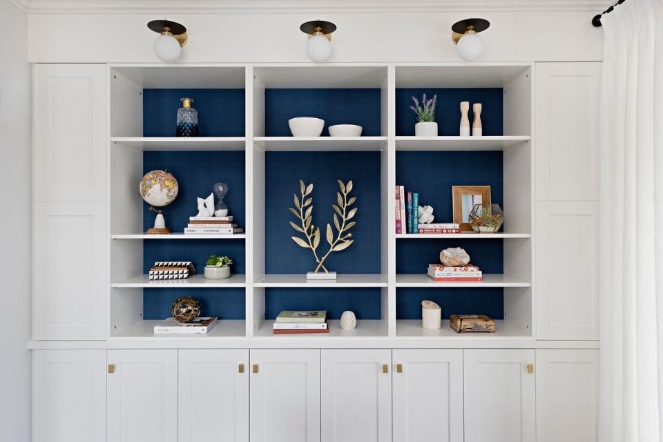 home office shelving Design: REBECCA HAY  Photography: MIKE CHAJECKI